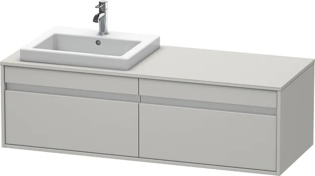 Duravit Waschtischunterschrank wandhängend „Ketho“ 140 × 42,6 × 55 cm Betongrau Matt