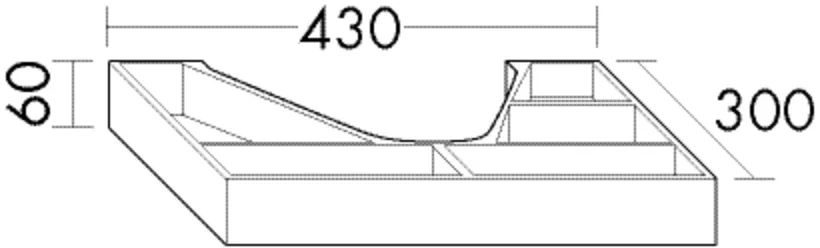 Inneneinteilung ACGR030 von burgbad - Zubehör für Schubladen mit Siphonausschnitt, schwarz, 430 mm breit, 300 mm tief, 60 mm hoch Inneneinteilung ACGR030 von burgbad - Zubehör für Schubladen mit Siphonausschnitt, schwarz, 430 mm breit, 300 mm tief, 60 mm hoch