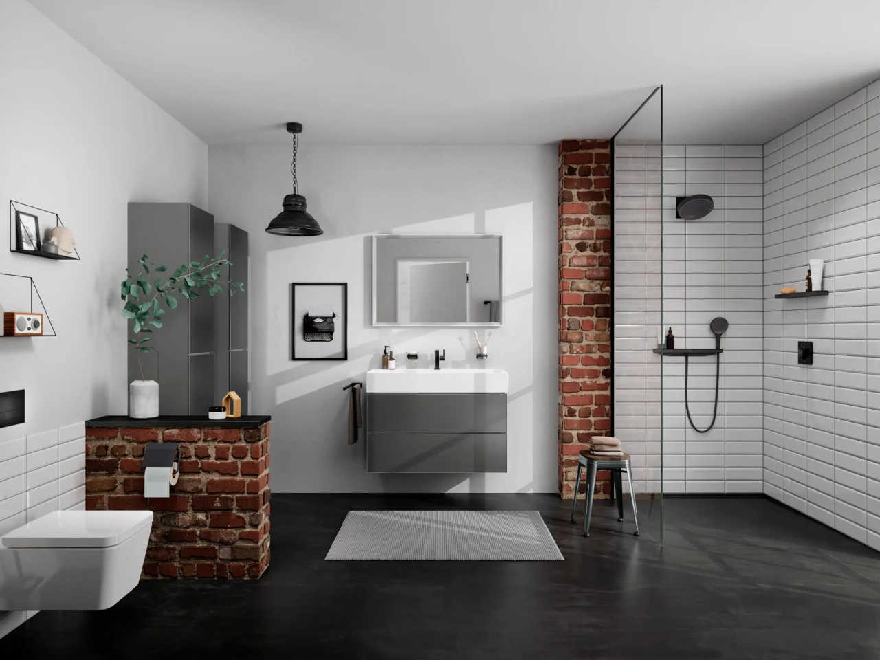 Hansgrohe Xarita E Spiegel 1000/700/50 mit LED-Beleuchtung, kapazitiver Berührungssensor, Mattweiß