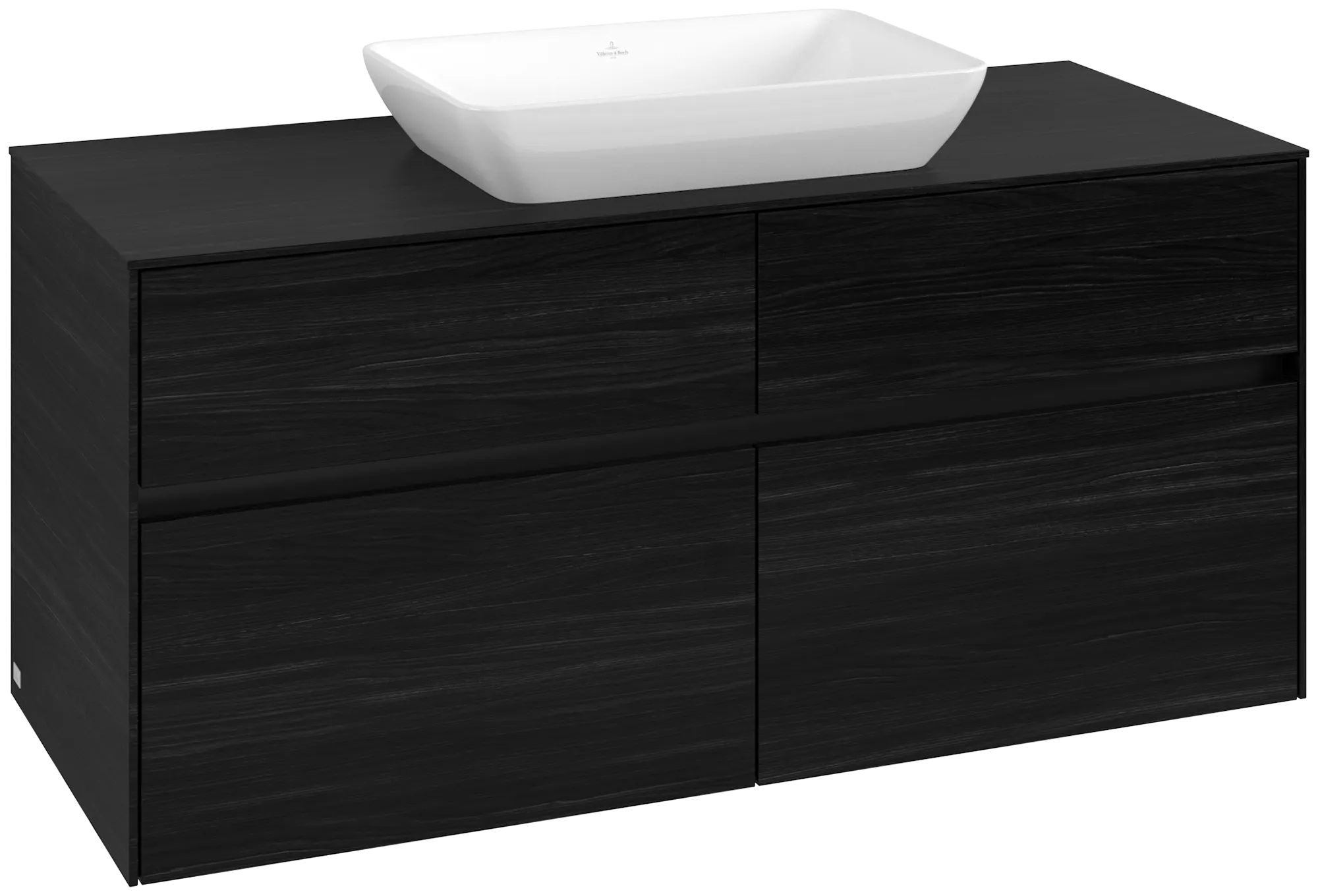 Villeroy & Boch Waschtischunterschrank „Collaro“ 1200 × 548 × 500 mm Black Oak, ohne Beleuchtung, für Becken mittig Villeroy & Boch Waschtischunterschrank „Collaro“ 1200 × 548 × 500 mm Black Oak, ohne Beleuchtung, für Becken mittig