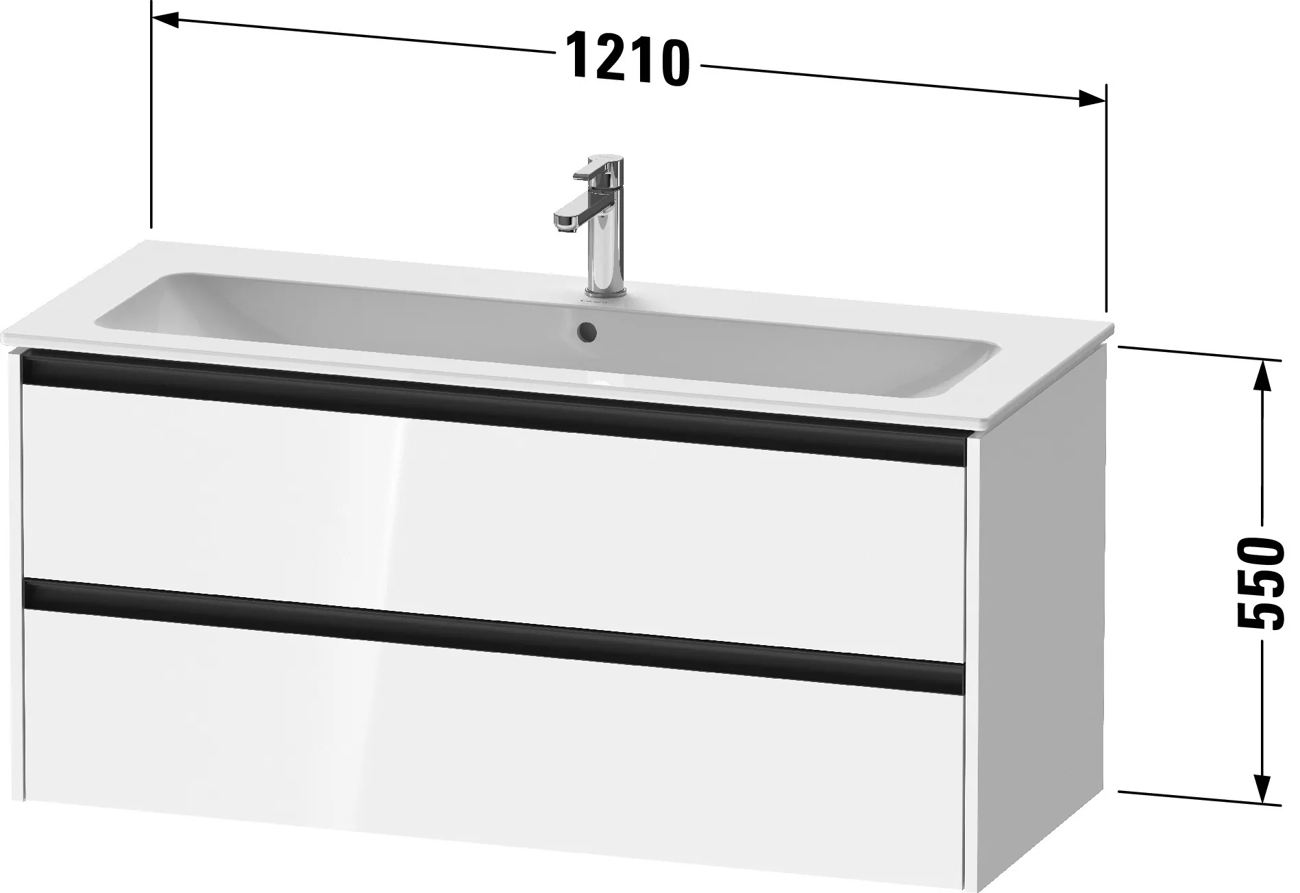 Duravit Waschtischunterschrank wandhängend „Ketho.2“ 121 × 55 × 48 cm in Basalt Matt Duravit Waschtischunterschrank wandhängend „Ketho.2“ 121 × 55 × 48 cm in Basalt Matt