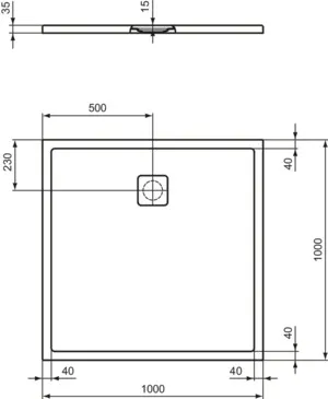 Ideal Standard Quadrat-Brausewanne Ultra Flat Evo 1000x1000x35mm Weiß Alpin Ideal Standard Quadrat-Brausewanne Ultra Flat Evo 1000x1000x35mm Weiß Alpin