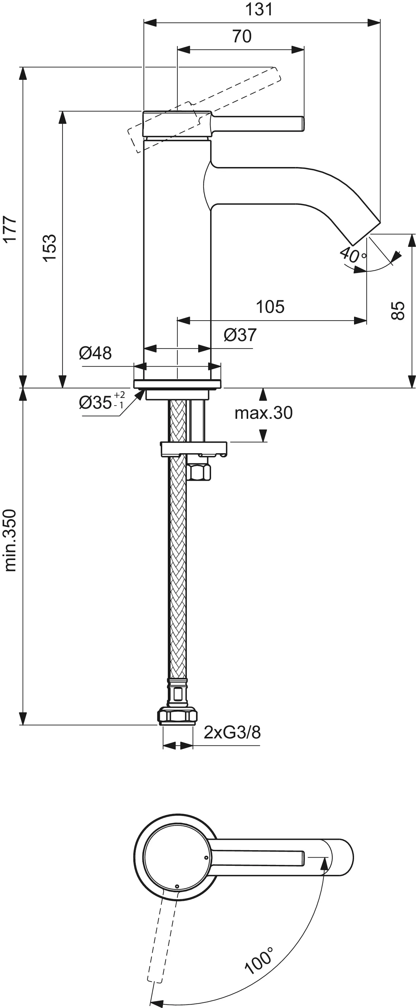 Waschtischarmatur Ceraline Nuovo Ausladung 105mm ohne Ablaufgarnitur BlueStart Chrom Waschtischarmatur Ceraline Nuovo Ausladung 105mm ohne Ablaufgarnitur BlueStart Chrom