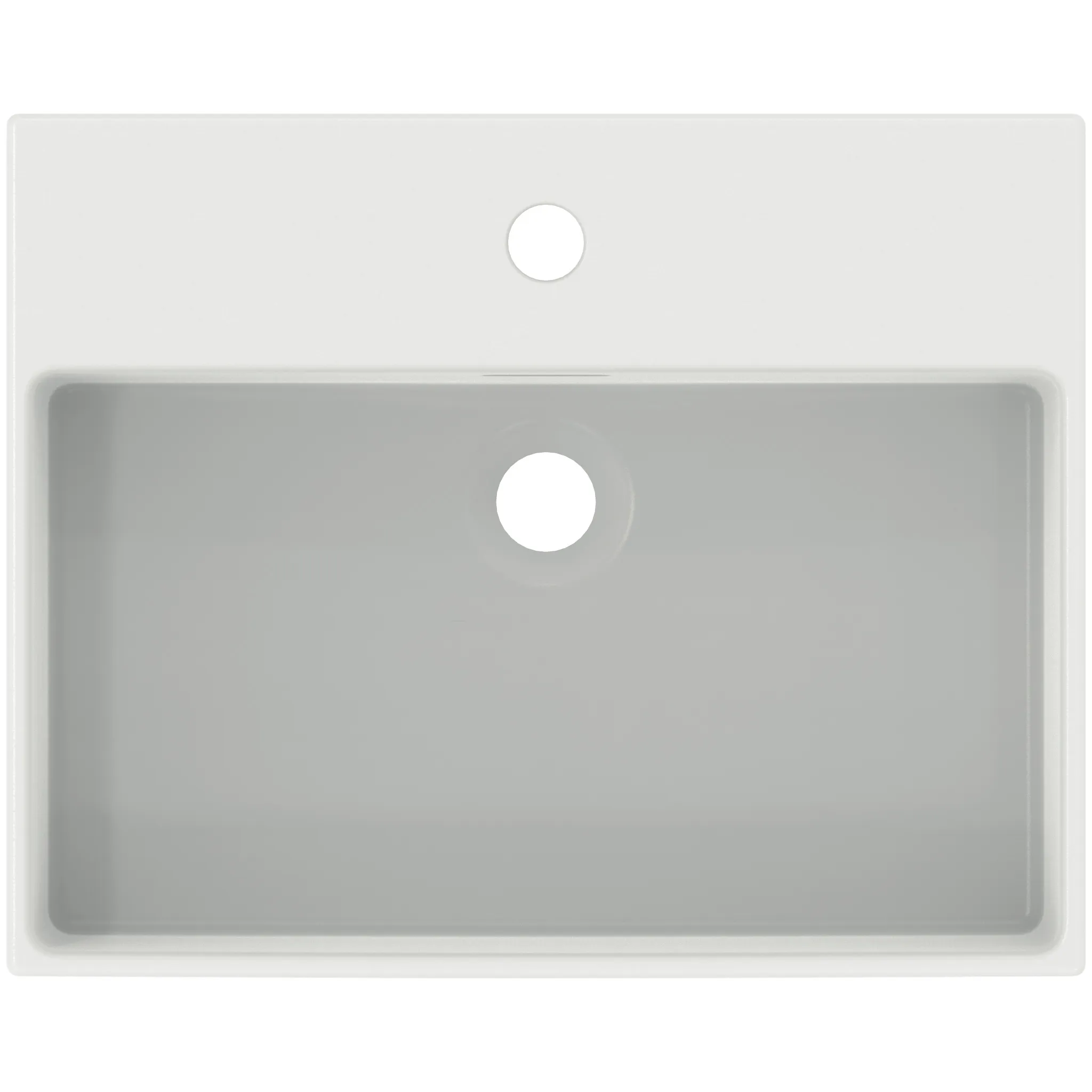 Waschbecken „Extra“ 50 × 40 × 15 cm, Hahnlochposition mittig in Seidenweiß