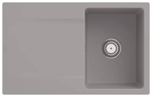Villeroy & Boch flächenbündiges Küchenspülbecken „Siluet“ 45 flat 780 × 490 × 220 mm in Fossil
