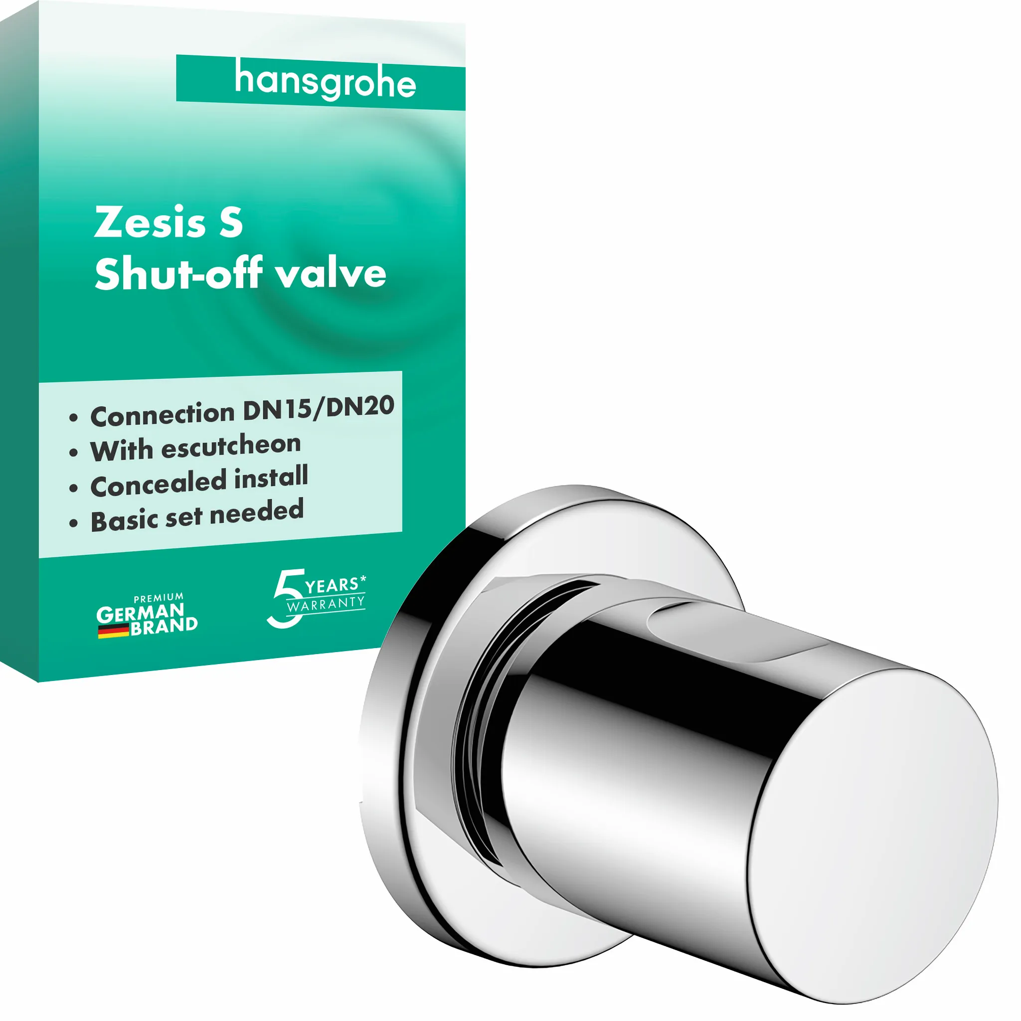 Hansgrohe Zesis S Absperrventil Unterputz Chrom - DN15/DN20, Geräuschgruppe II Hansgrohe Zesis S Absperrventil Unterputz Chrom - DN15/DN20, Geräuschgruppe II