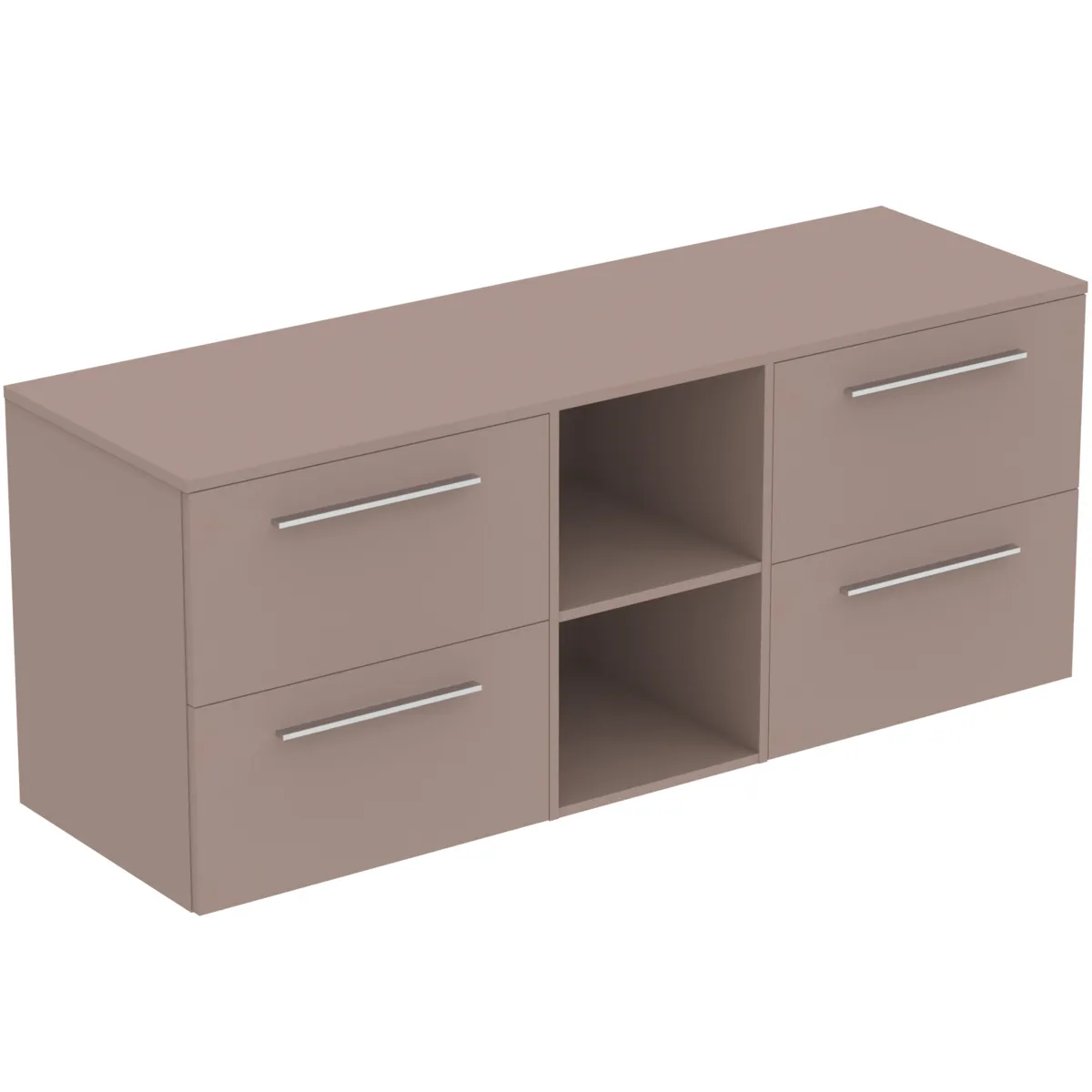 Ideal Standard i.life B Möbel-Set 160cm 4 Auszüge 2 offene Fächer (mittig) Griff Chrom Greige matt