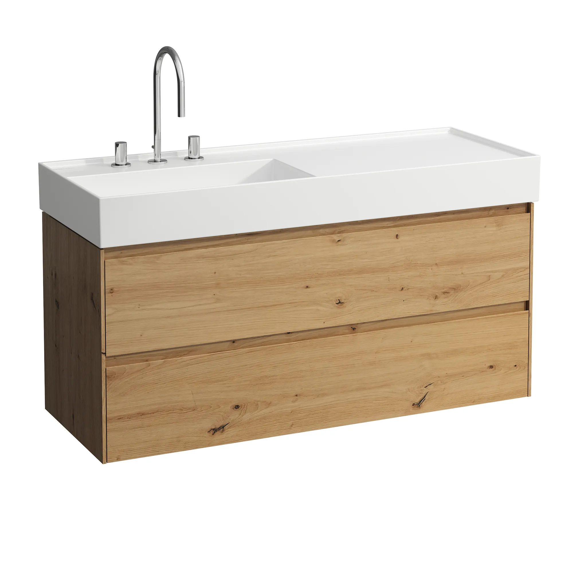 Waschtischunterbau LANI 448x1182x515 mit 2 Schubladen integrierter Griffleiste Vollauszug und Soft-Close für Waschtisch Kartell • H813332 weiß matt Waschtischunterbau LANI 448x1182x515 mit 2 Schubladen integrierter Griffleiste Vollauszug und Soft-Close für Waschtisch Kartell • H813332 weiß matt