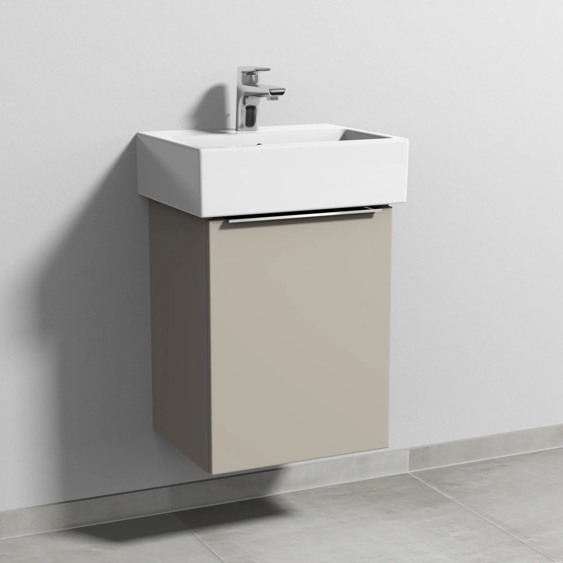 Sanipa Waschtischunterschrank „3way“ passend zu Keramik-Waschtische Vero Air von Duravit 400 × 520 × 332 mm in Kaschmir (matt), Anschlag rechts