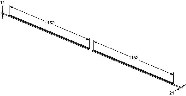 Ideal Standard Conca Schubladenleuchten-Set 2304mm Anthrazit Ideal Standard Conca Schubladenleuchten-Set 2304mm Anthrazit