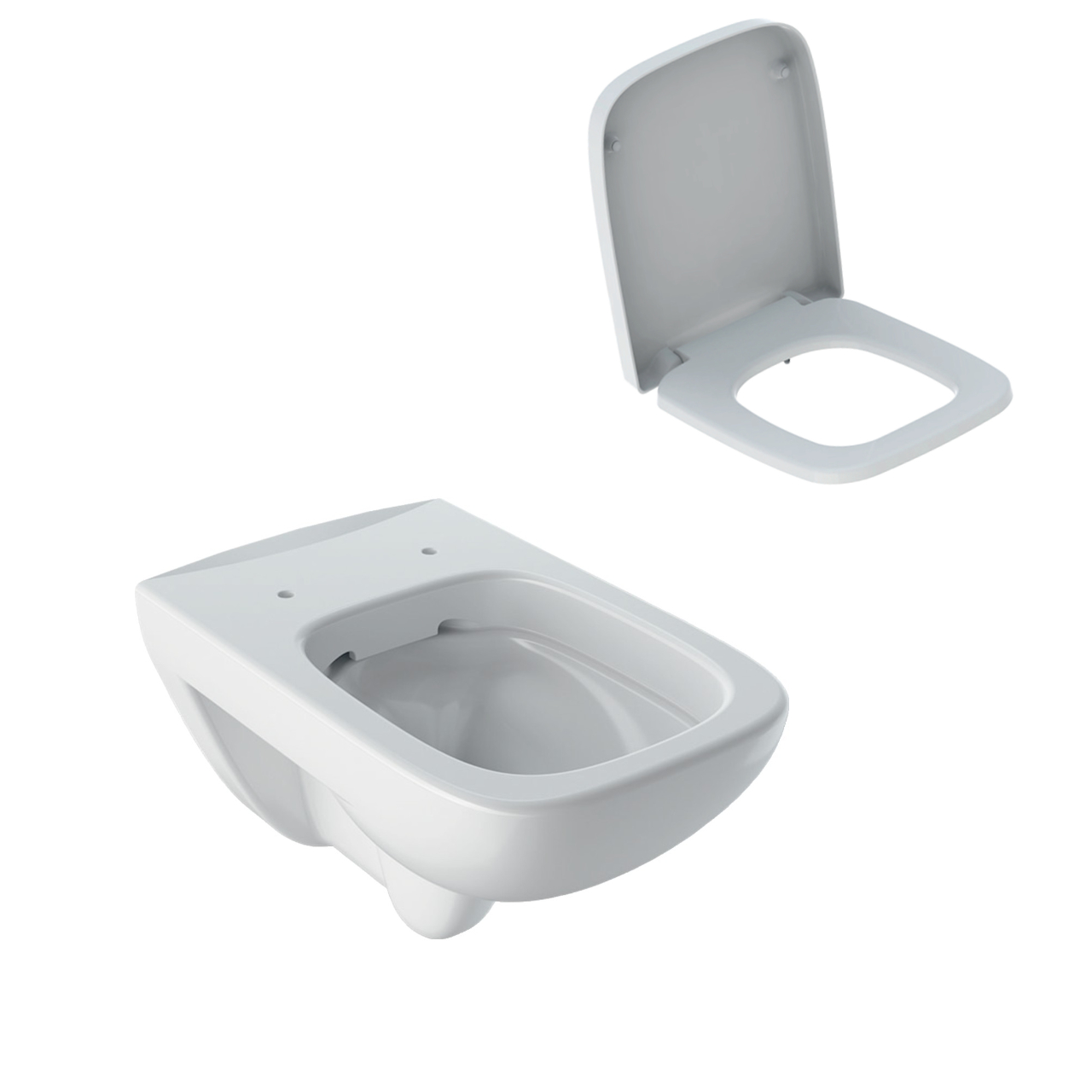 Set-WC Geberit Tiefspül-WC mit Geberit WC-Sitz „Renova Plan“