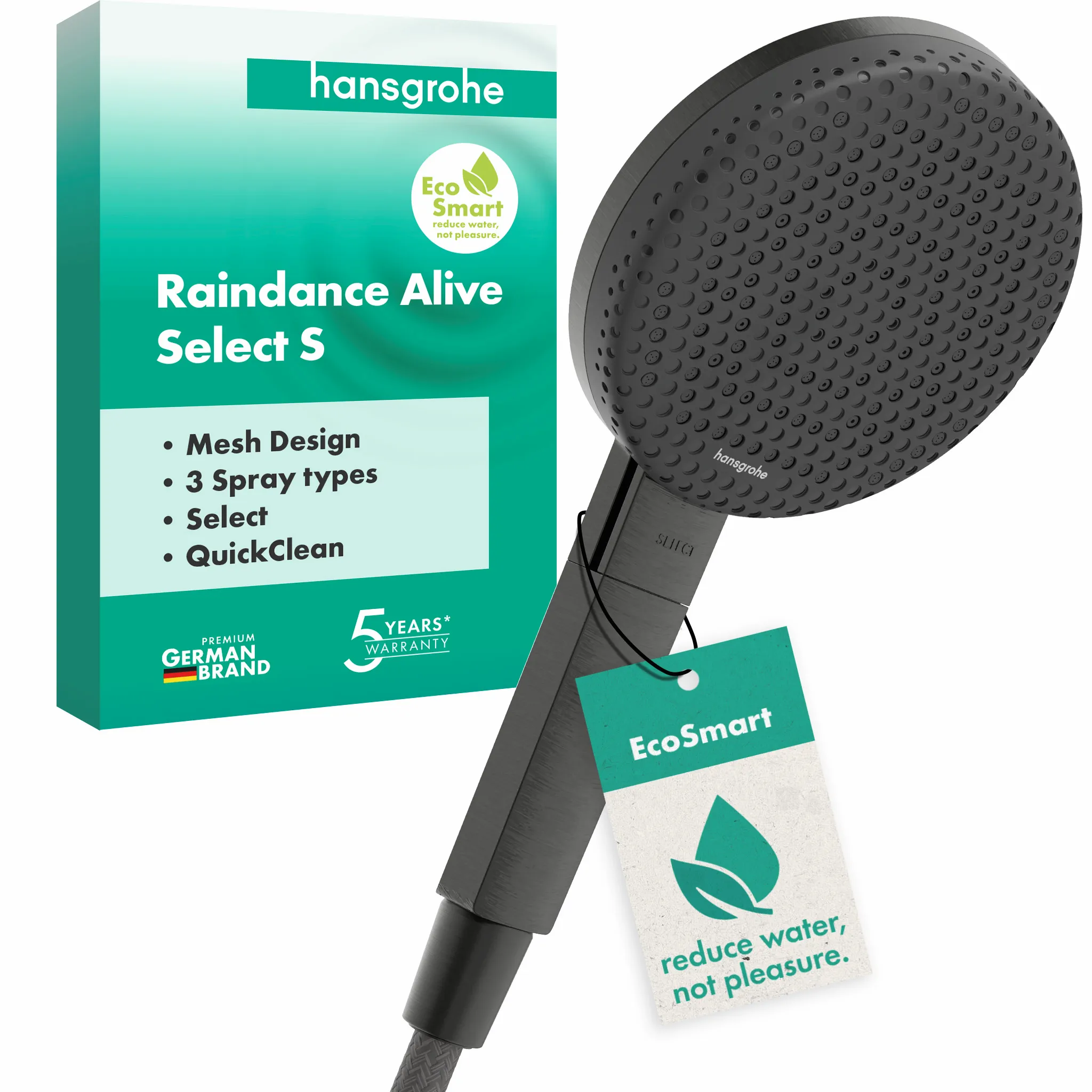 Handbrause „Raindance Alive Select“ 0 l/min in Brushed Black Chrome Handbrause „Raindance Alive Select“ 0 l/min in Brushed Black Chrome
