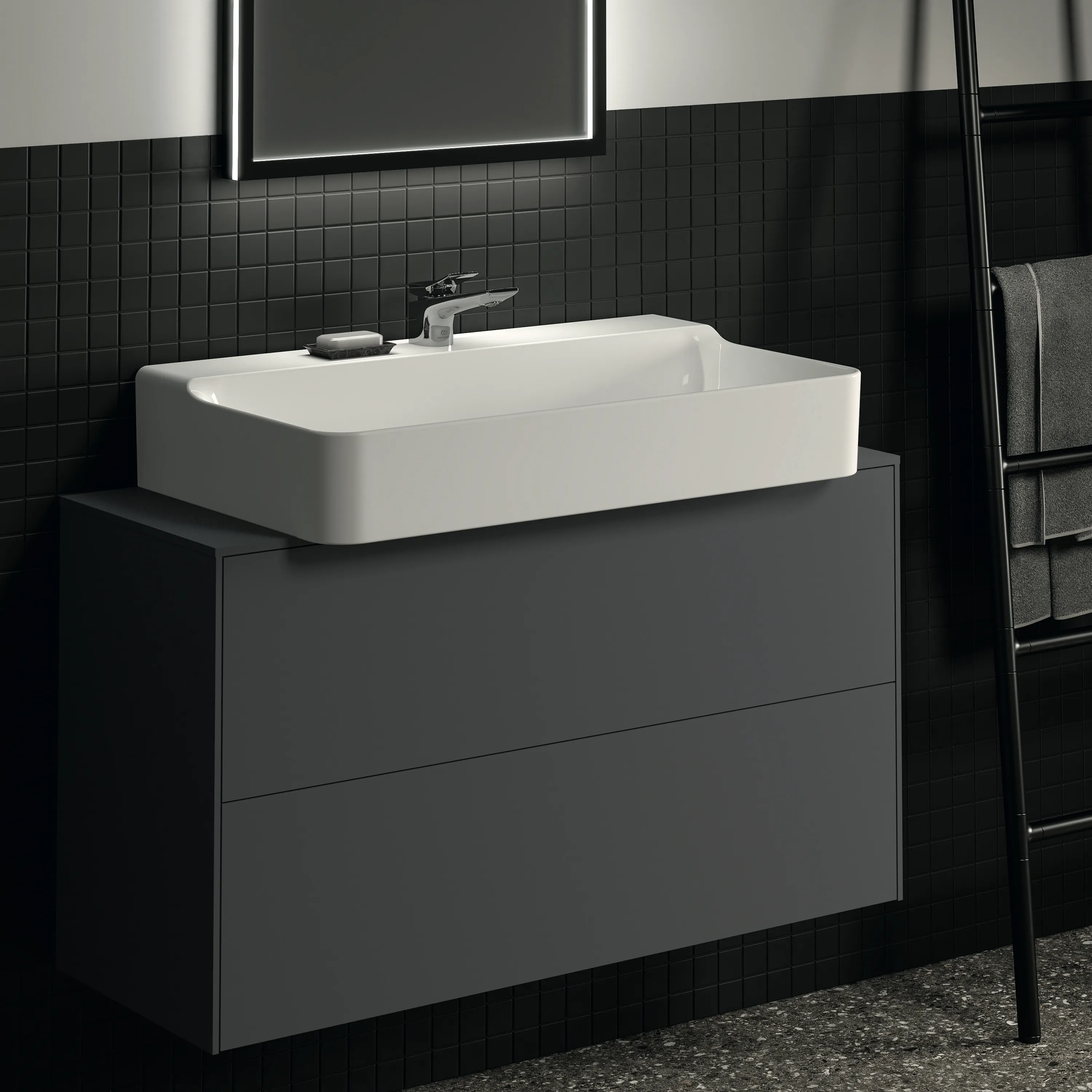 Ideal Standard Waschtischunterschrank Conca, 2 Auszüge, Anthrazit Ideal Standard Waschtischunterschrank Conca, 2 Auszüge, Anthrazit
