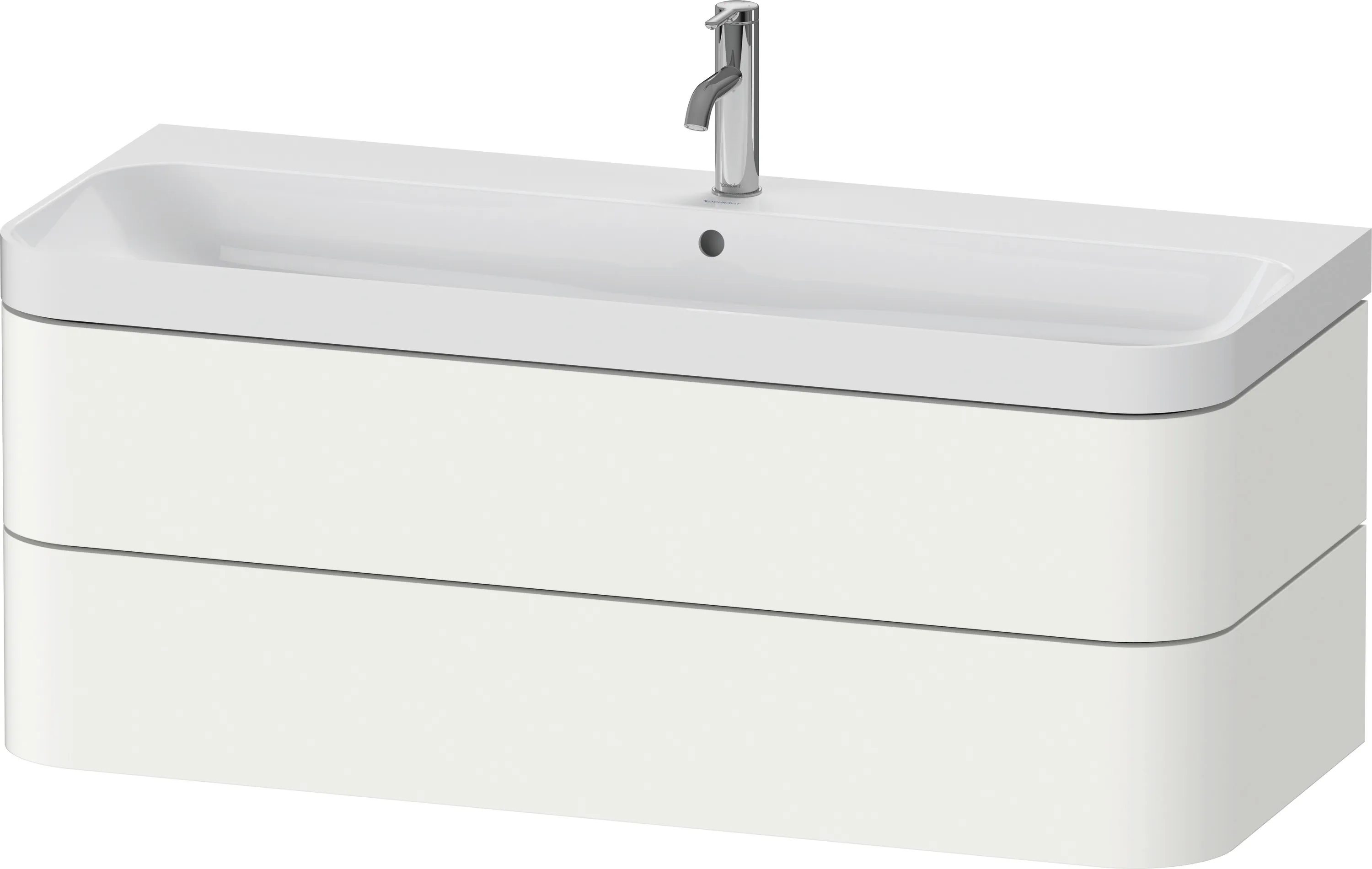 Duravit Waschtischunterschrank c-shaped Set wandhängend „Happy D.2 Plus“ 117,5 × 48 × 49 cm Weiß Supermatt