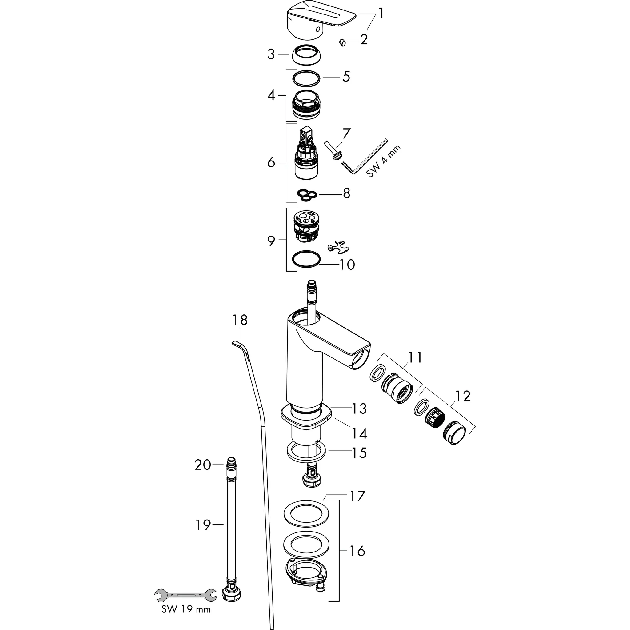 Bidetmischer 110 Logis Fine chrom