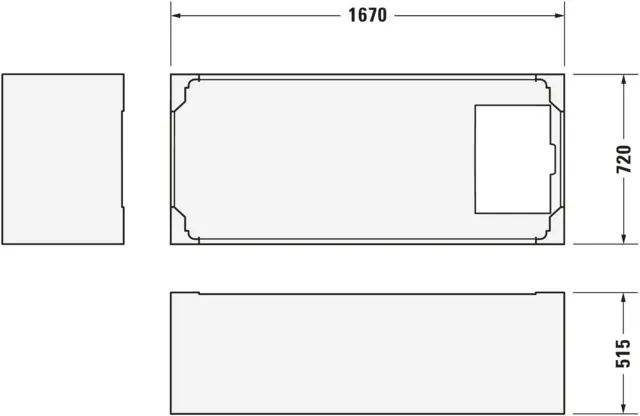 Duravit Badewanne „D-Code“ rechteck 170 × 75 cm, Fußablauf