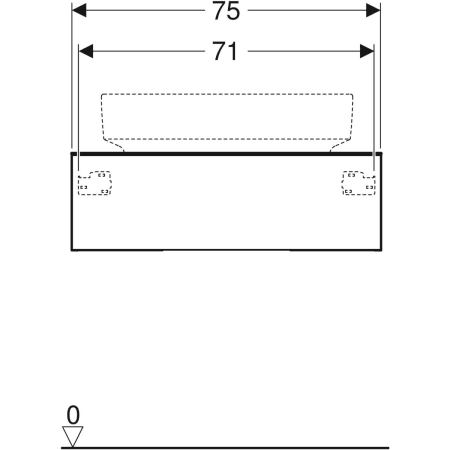 Geberit Waschtischunterschrank „Variform“ 75 × 23,5 × 51 cm
