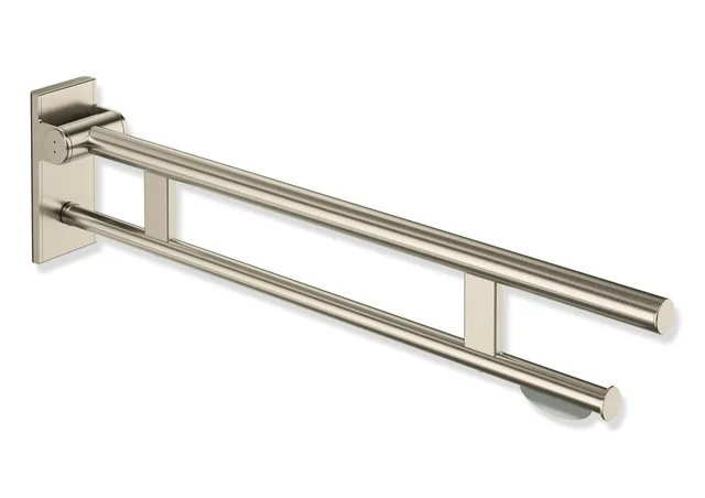 HEWI System 900 Mobiler Stützklappgriff Duo, Design A, Edelstahl PVD, 850 mm Ausladung