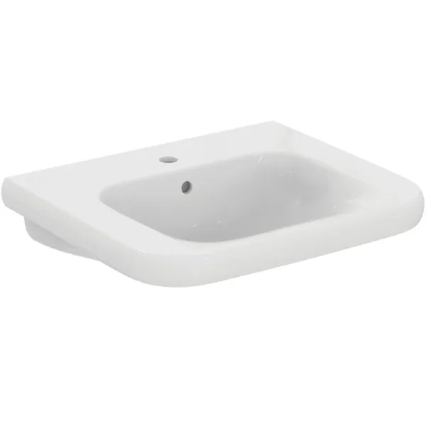 Ideal Standard Waschtisch Contour 21, 1 Hahnloch, mit Überlauf, unterfahrbar, 650x555x175mm, Weiß