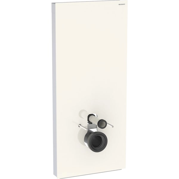 Monolith Plus Sanitärmodul für Wand-WC, 114 cm, Frontverkleidung aus Glas: Glas sand-grau, Aluminium