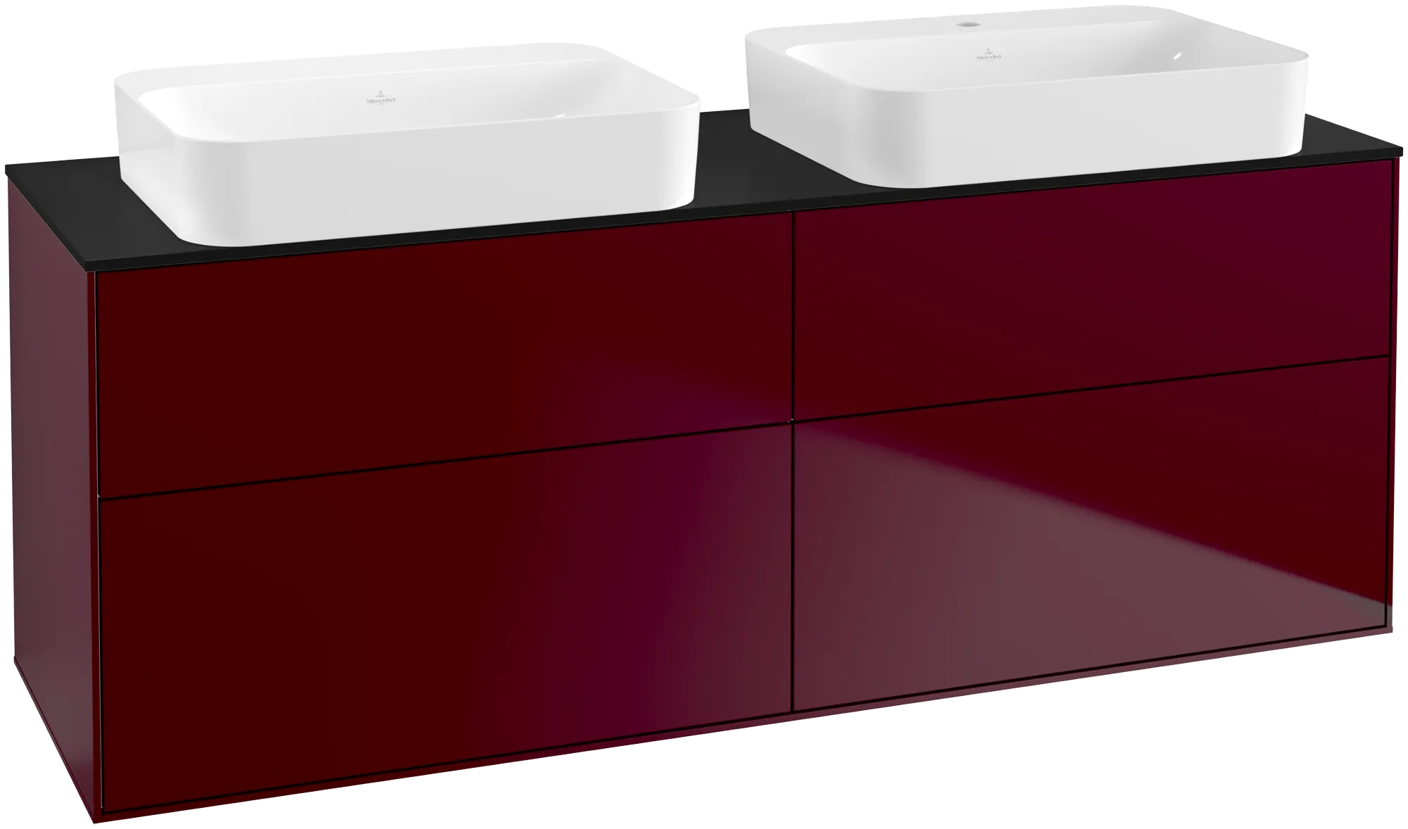 Villeroy & Boch Finion Waschbeckenunterschrank G72, 1600x603x501mm, mit Beleuchtung, für 2 Waschbecken