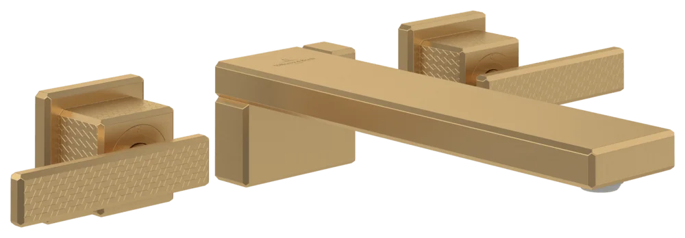 Villeroy & Boch Mettlach Dreiloch-Waschtischarmatur TVW126004000 Brushed Gold Villeroy & Boch Mettlach Dreiloch-Waschtischarmatur TVW126004000 Brushed Gold