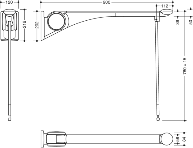 HEWI Stützklappgriff „Serie 802 LifeSystem“ HEWI Stützklappgriff „Serie 802 LifeSystem“