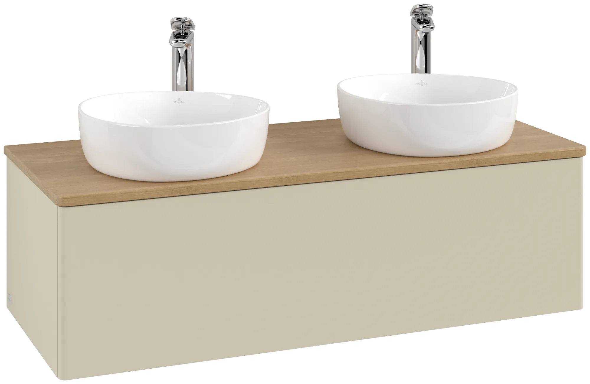 Villeroy & Boch Antao Waschbeckenunterschrank K35_5, 1200 x 360 x 500 mm, Silk Grey Matt Lacquer / Honey Oak