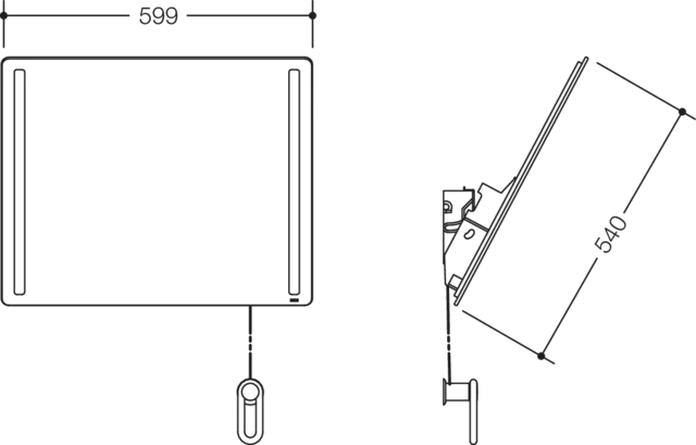 HEWI Kippspiegel „Serie 801“ 60 × 54 cm in Signalweiß HEWI Kippspiegel „Serie 801“ 60 × 54 cm in Signalweiß