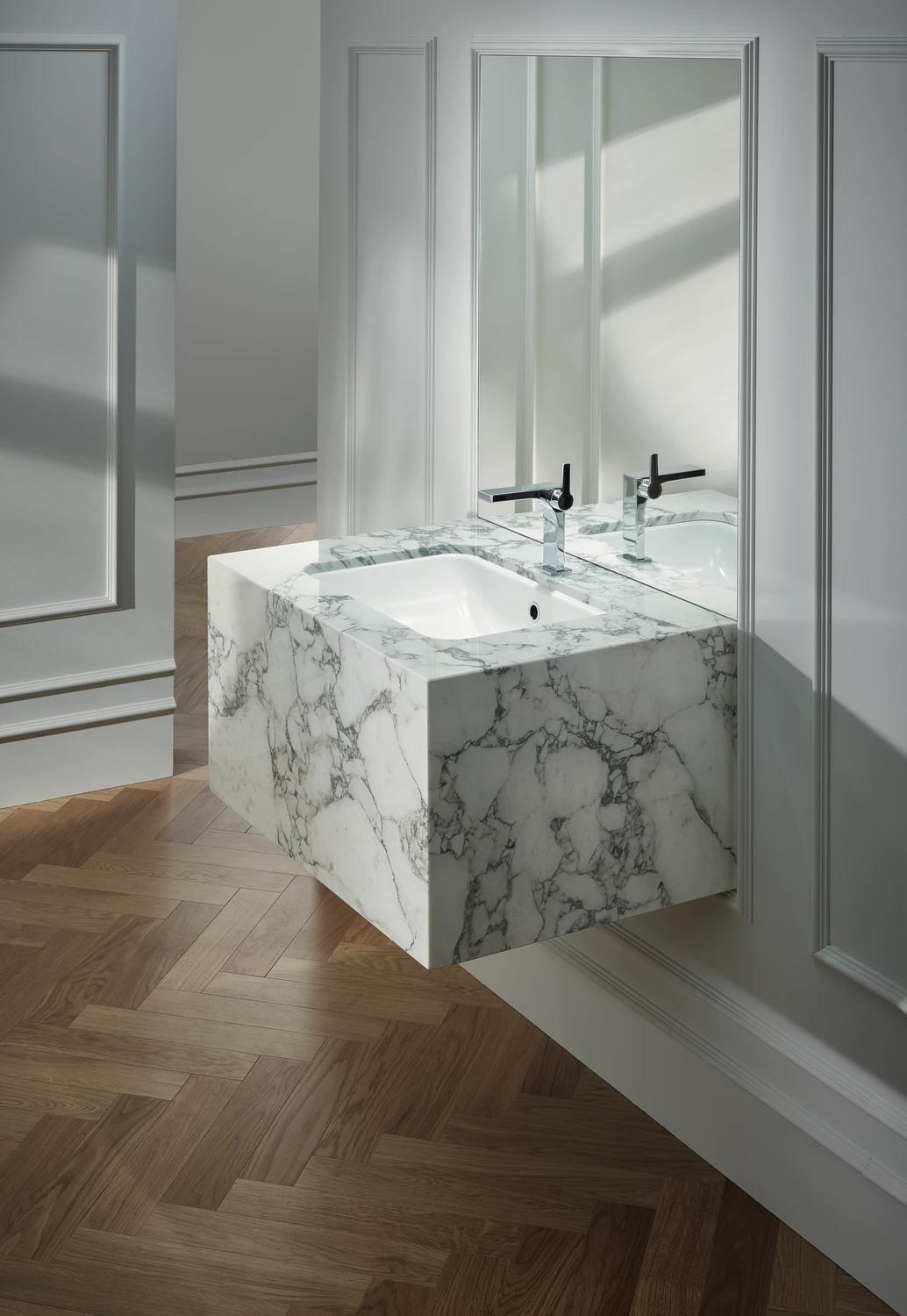 Unterbauwaschtisch „BetteOne“ 767 × 400 × 130 mm in Edelweiß Unterbauwaschtisch „BetteOne“ 767 × 400 × 130 mm in Edelweiß