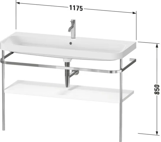 Duravit Waschtischunterschrank c-shaped Set mit Metallkonsole „Happy D.2 Plus“ 117,5 × 85 × 49 cm Duravit Waschtischunterschrank c-shaped Set mit Metallkonsole „Happy D.2 Plus“ 117,5 × 85 × 49 cm