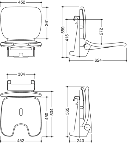 Einhängesitz „Serie 802 LifeSystem“ in Anthrazit glänzend / Anthrazit matt Einhängesitz „Serie 802 LifeSystem“ in Anthrazit glänzend / Anthrazit matt