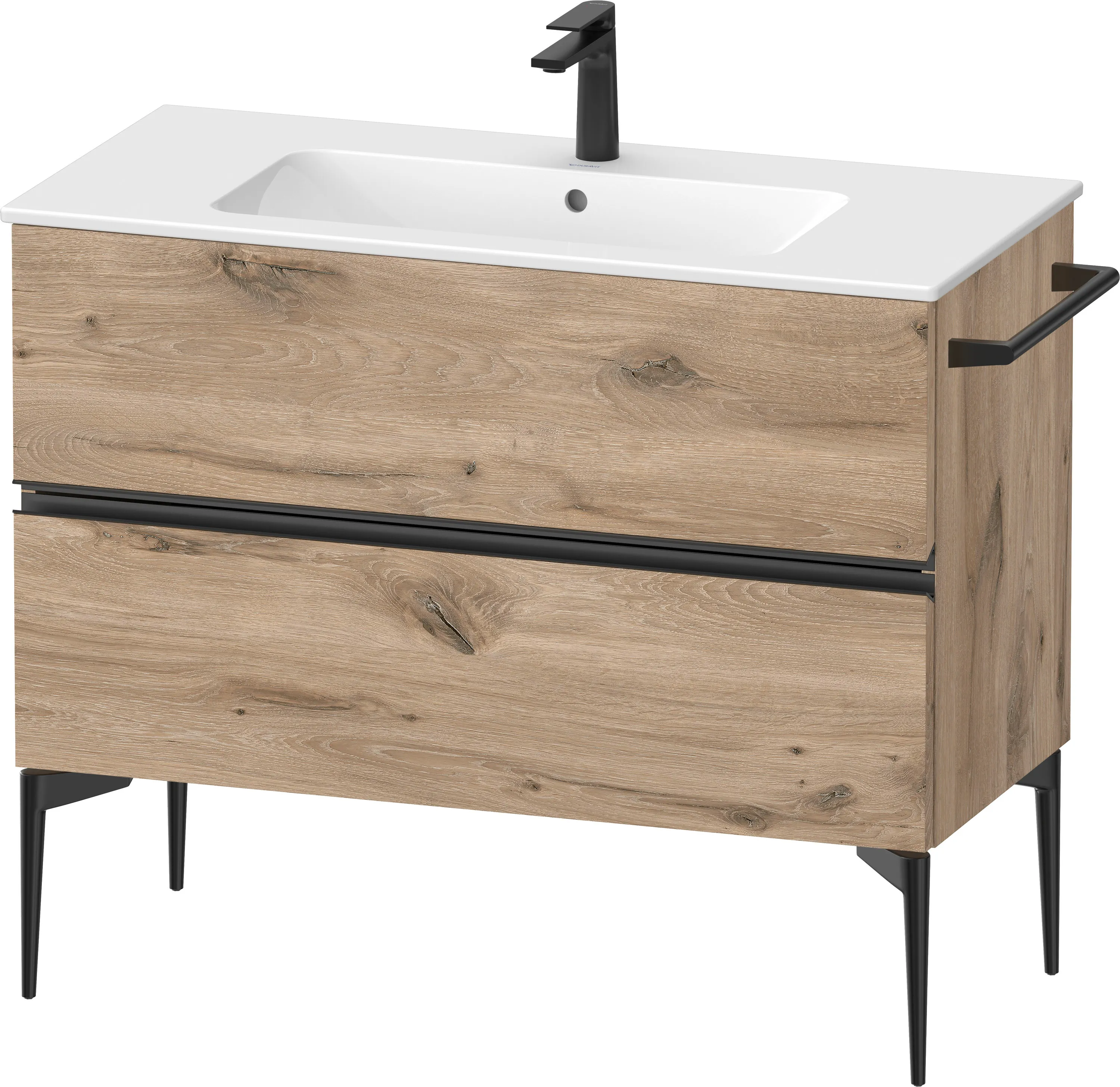 Duravit Waschtischunterschrank „Sivida“ 101 × 59,1 × 47,7 cm Eiche Marmoriert