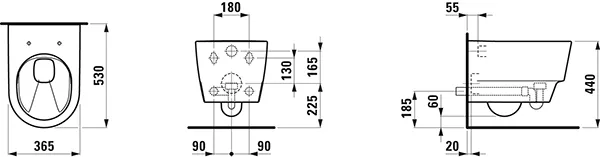 Laufen Urin-Trenn-WC Tiefspüler SAVE! 530x365x380 spülrandlos LCC weiß Laufen Urin-Trenn-WC Tiefspüler SAVE! 530x365x380 spülrandlos LCC weiß