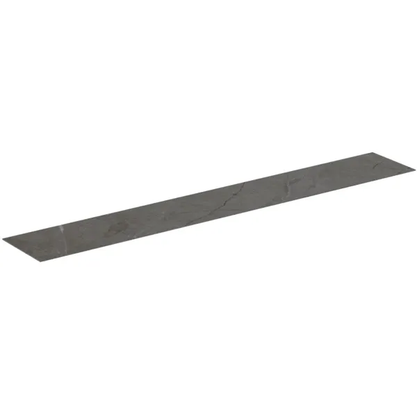 Waschtischplatte Conca, aus Keramik, 2387x373x6mm, Marmor Noir Desir