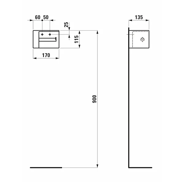 Papierrollenhalter VAL 135x170x115 rechts offen Saphirkeramik weiß