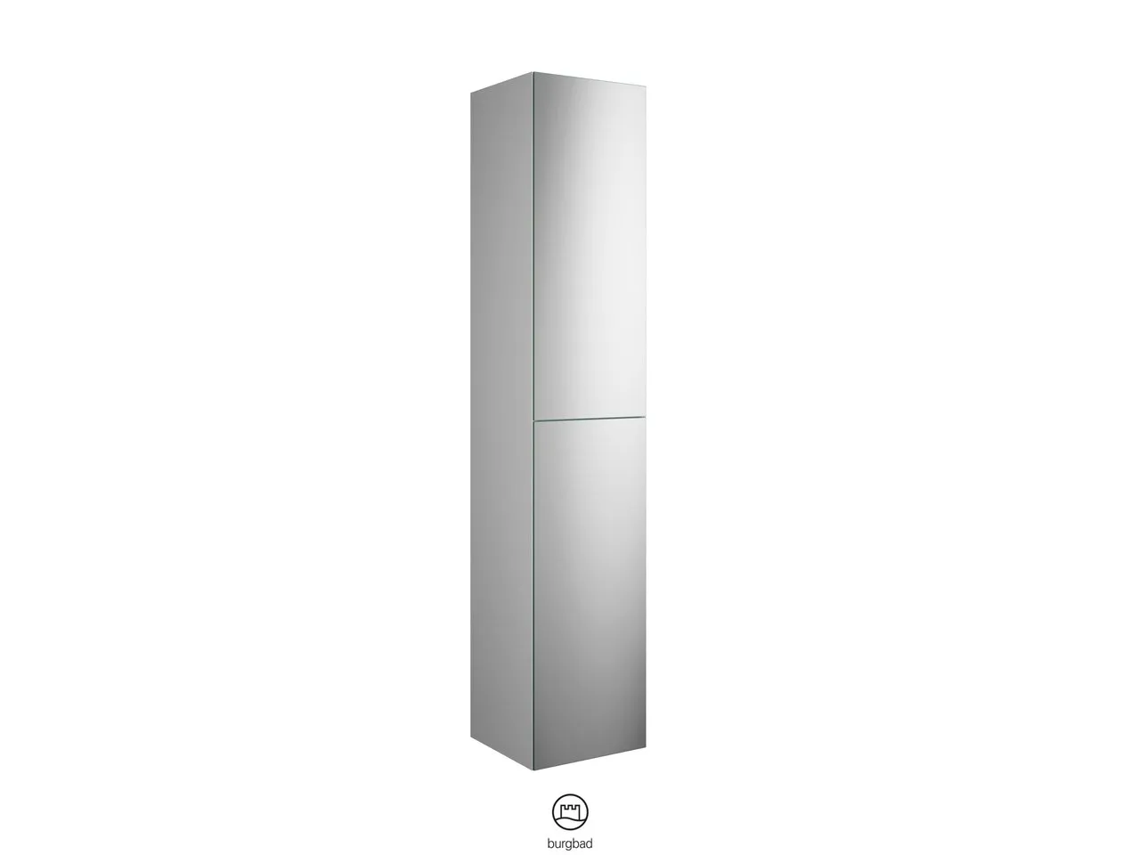 Hochschrank, 2 Spiegeltüren mit Tip-On-Technik;4 Einlegeböden;1 fester Boden, Tiefe: 350 mm, Breite: 350 mm, Höhe: 1760 mm