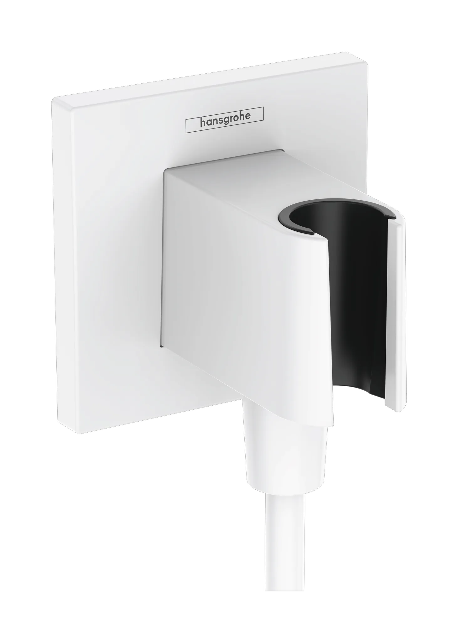 Hansgrohe FixFit E Wandanschluss mit Brausehalter, Mattweiß Hansgrohe FixFit E Wandanschluss mit Brausehalter, Mattweiß