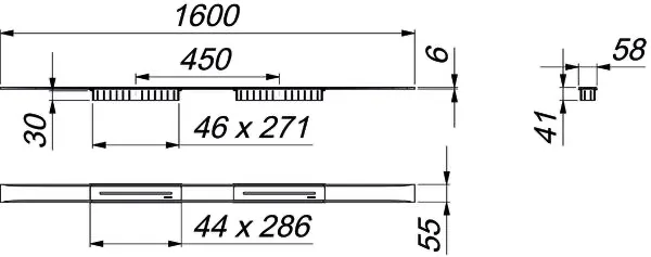 Duschrinne CeraFloor Select Duo Edelstahl matt, 1600 mm Duschrinne CeraFloor Select Duo Edelstahl matt, 1600 mm