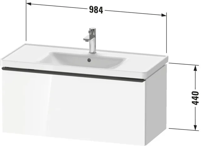 Duravit Waschtischunterschrank wandhängend „D-Neo“ 98,4 × 44 × 45,2 cm Basalt Matt