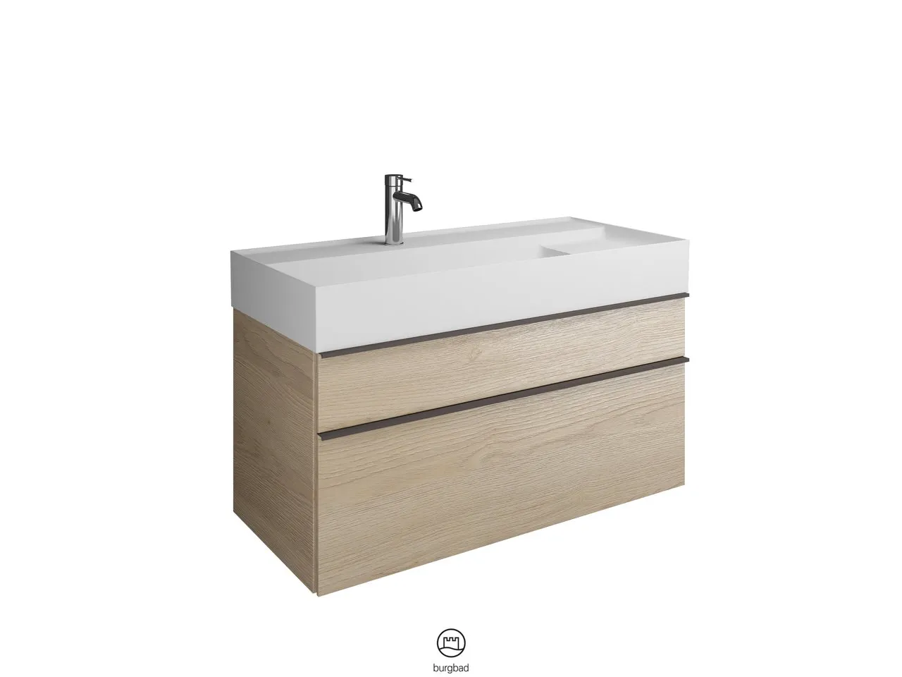 burgbad Yumo PG1 Mi-Waschtisch inkl. WTU, Mineralguss, 470x1015x610mm burgbad Yumo PG1 Mi-Waschtisch inkl. WTU, Mineralguss, 470x1015x610mm