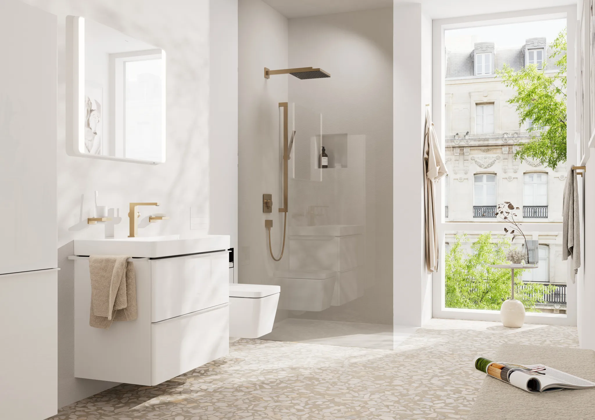 Hansgrohe Spiegel „Xarita Lite Q“ in Mattweiß Hansgrohe Spiegel „Xarita Lite Q“ in Mattweiß