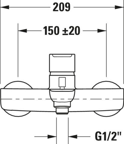 B.1 Einhebel-Wannenmischer Aufputz Ausladung 145 Breite 209 mm