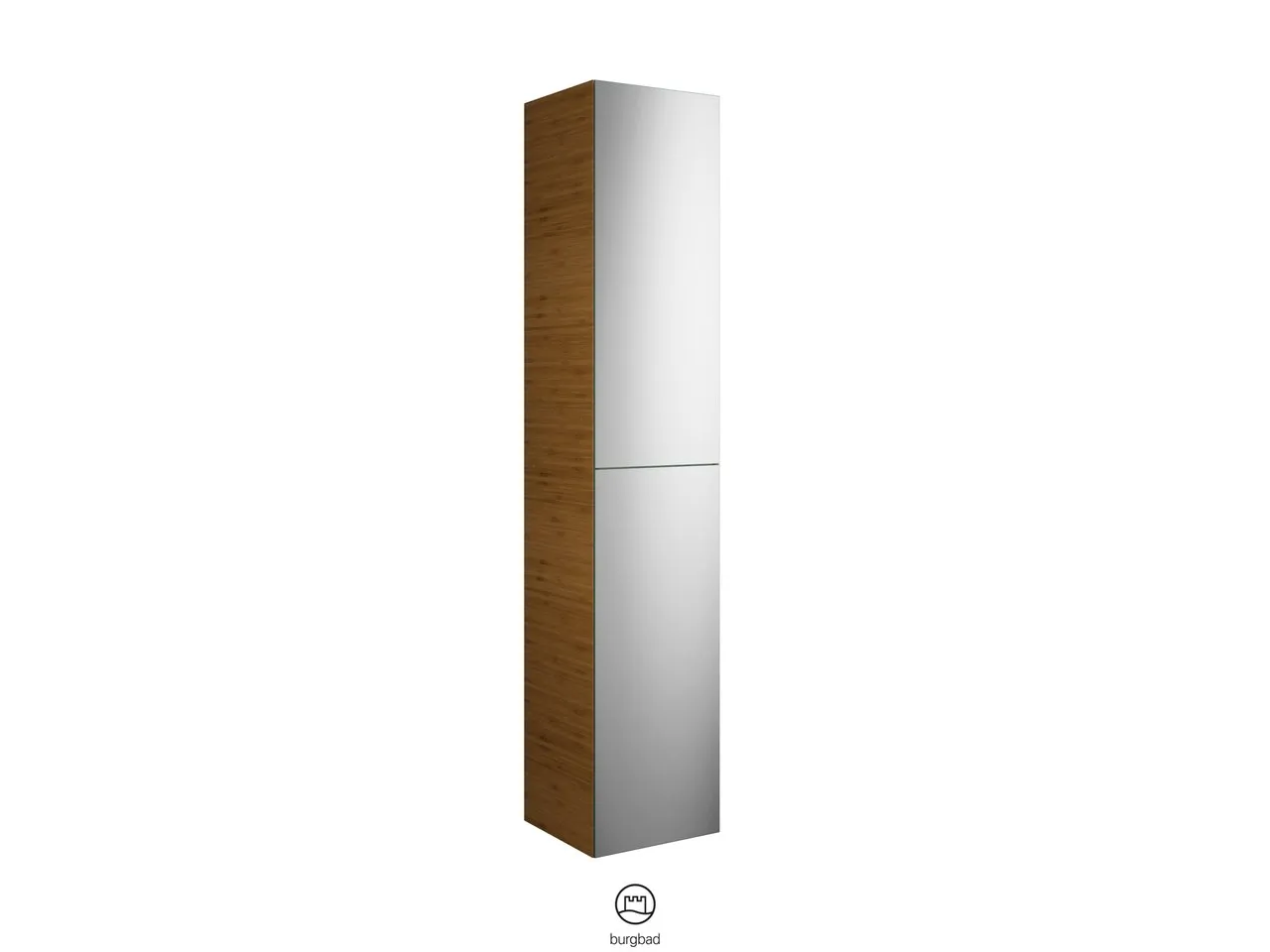 Hochschrank, 2 Spiegeltüren mit Tip-On-Technik;4 Einlegeböden;1 fester Boden, Tiefe: 350 mm, Breite: 350 mm, Höhe: 1760 mm