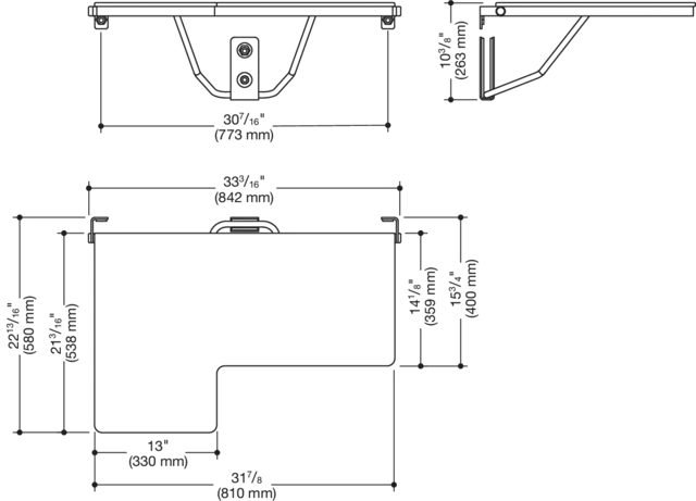 HEWI Duschklappsitz, L-förmig (USA) System 900, Edelstahl HEWI Duschklappsitz, L-förmig (USA) System 900, Edelstahl