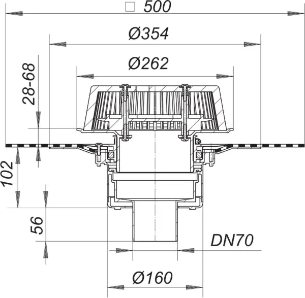 Notablauf SuperDrain 62 DallBit, DN 70