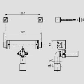 SANIT WT-Modul 996 für Einloch-u.AP-Wandarmatur