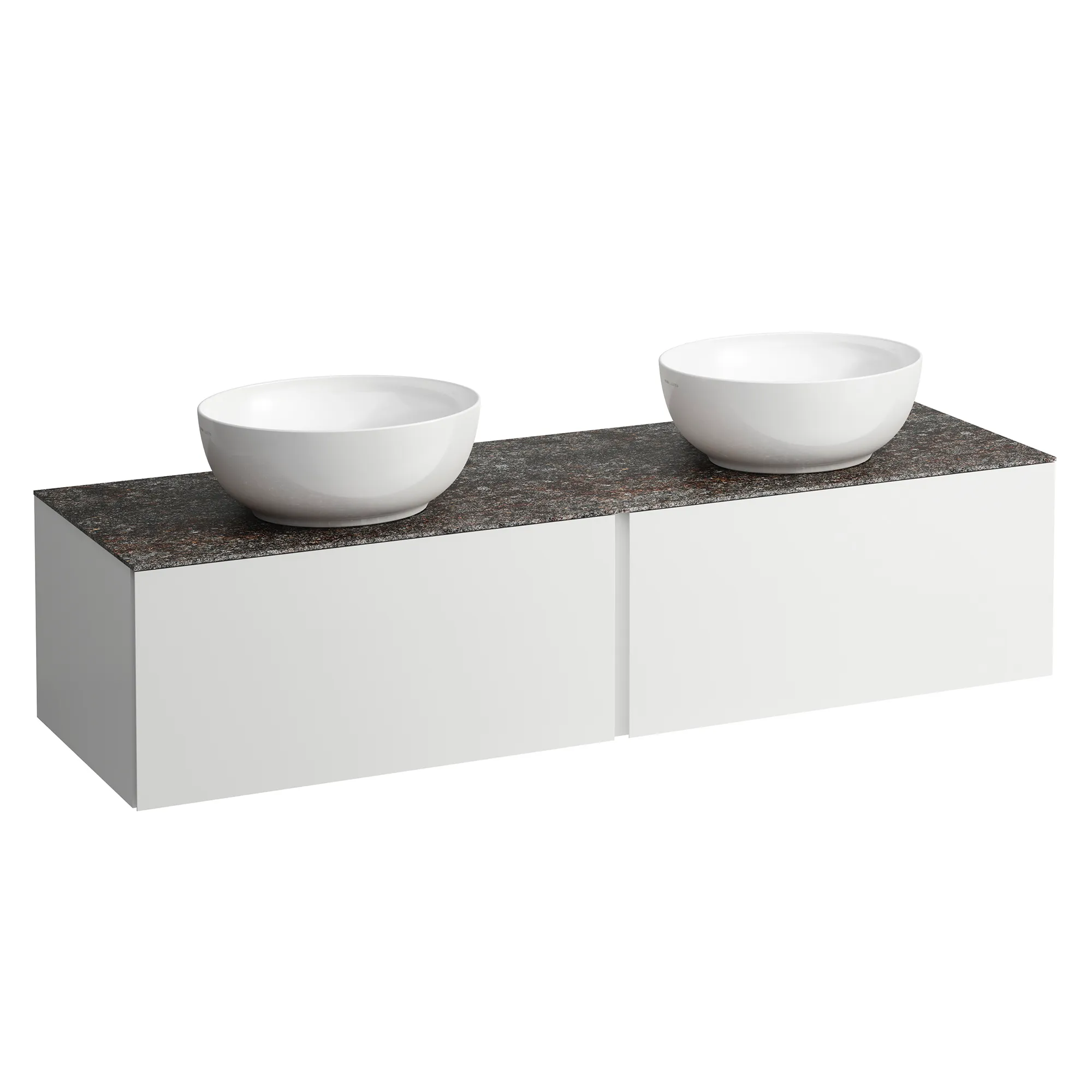 Schublelement (WT-Unterbau+WT-Platte) ILBAGNOALESSI 500x1600x370 2 Schubl integrierte versteckte Griffe seitl. Vollauszug Soft-Close Ausschnitt links und rechts Marrone Naturale Top inkl. geb. Hahnloch passend zu WT H818975/6 H818977/8 Weiß matt Schublelement (WT-Unterbau+WT-Platte) ILBAGNOALESSI 500x1600x370 2 Schubl integrierte versteckte Griffe seitl. Vollauszug Soft-Close Ausschnitt links und rechts Marrone Naturale Top inkl. geb. Hahnloch passend zu WT H818975/6 H818977/8 Weiß matt