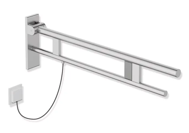 HEWI Stützklappgriff Duo Design B Edelstahl schliff Ausladung 850 mm E-Ausführung rechts HEWI Stützklappgriff Duo Design B Edelstahl schliff Ausladung 850 mm E-Ausführung rechts