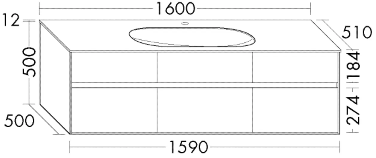 burgbad Badmöbelset „rc40Solitaire“ 164 × 55,2 cm in Eiche Tabak